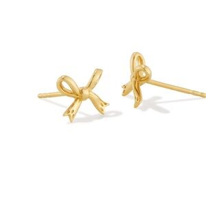 NWT Kendra Scott Tiny Bow Stud Earrings in 14K Yellow Gold
